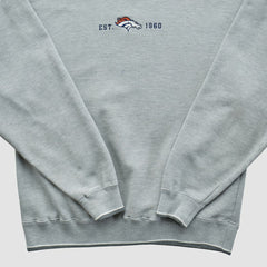 Denver Broncos Champion 2000s Pullover Sweatshirt Heather Gray Vintage - Fanatics