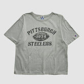 Pittsburgh Steelers Champion 90s T-shirt Heather Gray Vintage - Fanatics