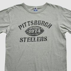 Pittsburgh Steelers Champion 90s T-shirt Heather Gray Vintage - Fanatics