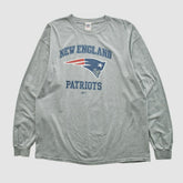 New England Patriots NFL 2000s Long Sleeve T-shirt Heather Gray Vintage - Fanatics