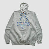Indianapolis Colts NFL 2000s Hooded Pullover Sweatshirt Heather Gray Vintage - Fanatics