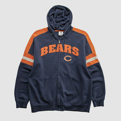 Chicago Bears NFL 2010s Hooded Full Zip Sweatshirt Navy Vintage - Fanatics