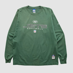 New York Jets Reebok 2000s Long Sleeve T-shirt Green Vintage - Fanatics
