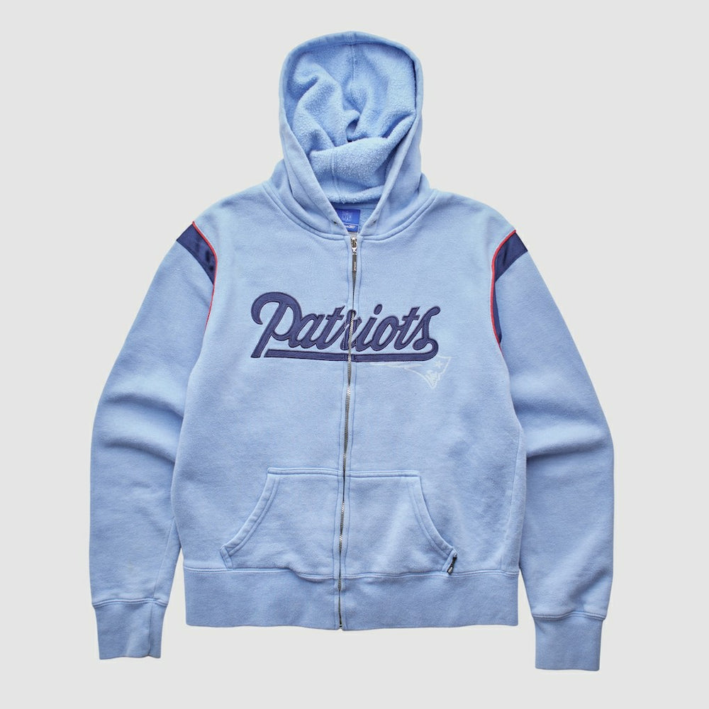 New England Patriots Reebok 2000s Hooded Full Zip Sweatshirt Light Blue Vintage - Fanatics