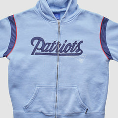 New England Patriots Reebok 2000s Hooded Full Zip Sweatshirt Light Blue Vintage - Fanatics