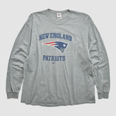 New England Patriots NFL 2000s Long Sleeve T-shirt Heather Gray Vintage - Fanatics