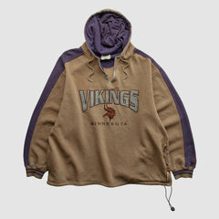 Minnesota Vikings Lee Sport 90s Hooded 1/4 Zip Sweatshirt Clay Vintage - Fanatics