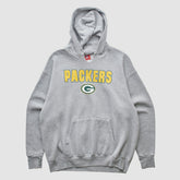Green Bay Packers NFL 2000s Hooded Pullover Sweatshirt Heather Gray Vintage - Fanatics