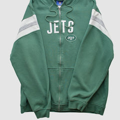 New York Jets Reebok 2000s Hooded Full Zip Sweatshirt Green Vintage - Fanatics