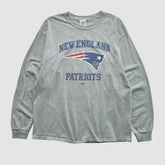 New England Patriots NFL 2000s Long Sleeve T-shirt Heather Gray Vintage - Fanatics