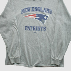 New England Patriots NFL 2000s Long Sleeve T-shirt Heather Gray Vintage - Fanatics