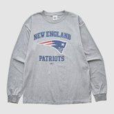 New England Patriots Reebok 2000s Long Sleeve T-shirt Heather Gray Vintage - Fanatics