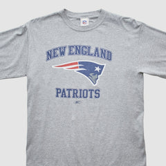 New England Patriots Reebok 2000s Long Sleeve T-shirt Heather Gray Vintage - Fanatics