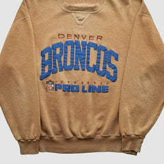 Denver Broncos 90s Pullover Sweatshirt Tan Vintage - Fanatics