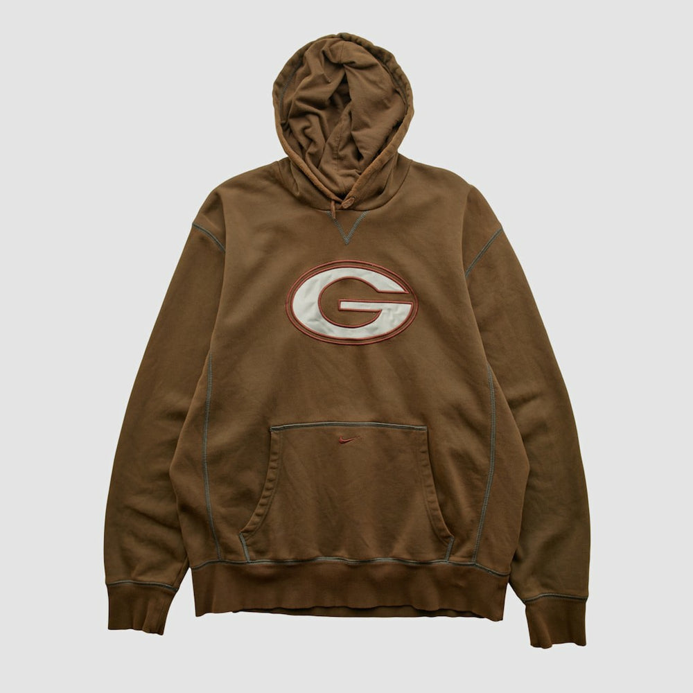 Green Bay Packers 2000s Hooded Pullover Sweatshirt Brown Vintage - Fanatics