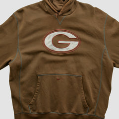 Green Bay Packers 2000s Hooded Pullover Sweatshirt Brown Vintage - Fanatics