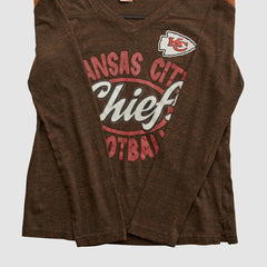 Kansas City Chiefs NFL 2010s Long Sleeve T-shirt Brown Vintage - Fanatics