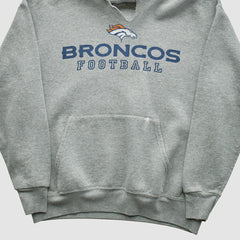 Denver Broncos NFL 2000s Hooded Pullover Sweatshirt Heather Gray Vintage - Fanatics