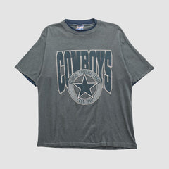 Dallas Cowboys Trench 90s T-shirt Gray Vintage - Fanatics