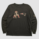 New England Patriots Reebok 2000s Long Sleeve T-shirt Charcoal Vintage - Fanatics