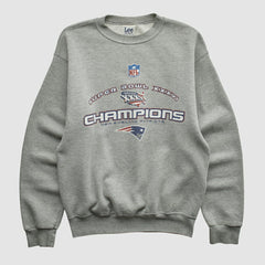 New England Patriots Lee Sport 2002 Pullover Sweatshirt Heather Gray Vintage - Fanatics