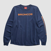 Denver Broncos NFL 2000s Long Sleeve T-shirt Navy Vintage - Fanatics