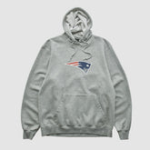 New England Patriots Reebok 2000s Hooded Pullover Sweatshirt Heather Gray Vintage - Fanatics