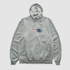 New England Patriots Reebok 2000s Hooded Pullover Sweatshirt Heather Gray Vintage - Fanatics