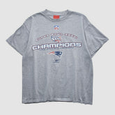 New England Patriots Reebok 2002 T-shirt Heather Gray Vintage - Fanatics