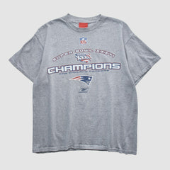 New England Patriots Reebok 2002 T-shirt Heather Gray Vintage - Fanatics