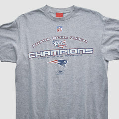New England Patriots Reebok 2002 T-shirt Heather Gray Vintage - Fanatics