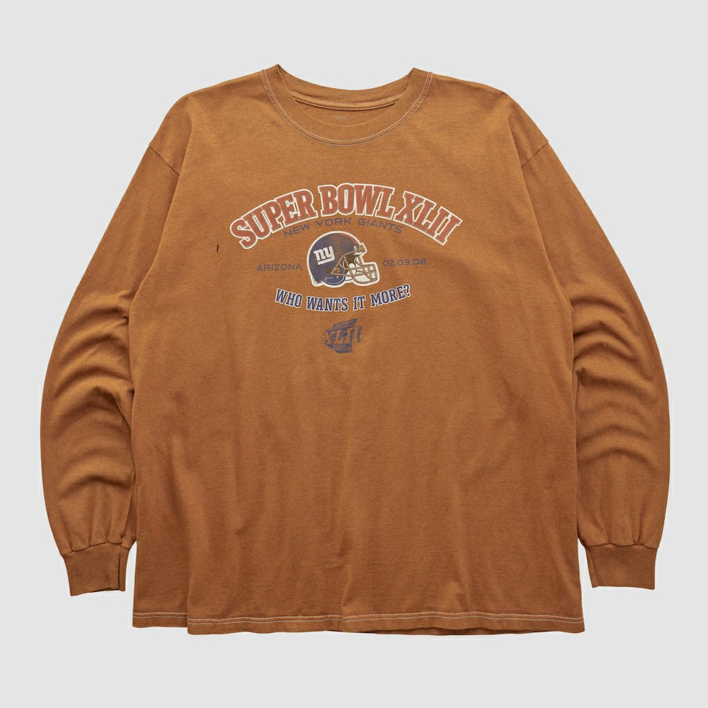 Super Bowl XLII 2008 Long Sleeve T-shirt Clay Vintage - Fanatics