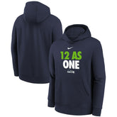 Seattle Seahawks Youth 12 As One Fleece Hoodie College Navy - Nike