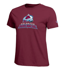Colorado Avalanche - Champion Women's Wordmark Lockup T-Shirt Burgundy