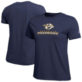 Nashville Predators - Champion Women's Wordmark Lockup T-Shirt Navy
