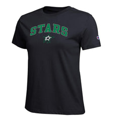 Dallas Stars - Champion Women's Arch Mascot Logo T-Shirt Black