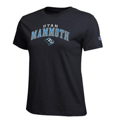 Utah Mammoth - Champion Women's Arch Mascot Logo T-Shirt Black