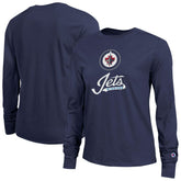 Winnipeg Jets - Champion Women's Wordmark Lockup Long Sleeve T-Shirt Navy