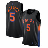 NBA - José Alvarado New York Knicks Jordan Brand Unisex Swingman Jersey - Statement Edition - Black