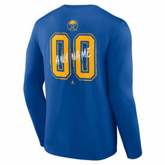 Buffalo Sabres - Hustle Personalized Name & Number Long Sleeve T-Shirt Royal