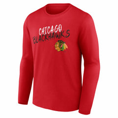 Chicago Blackhawks Hustle Personalized Name & Number Long Sleeve T-Shirt Red