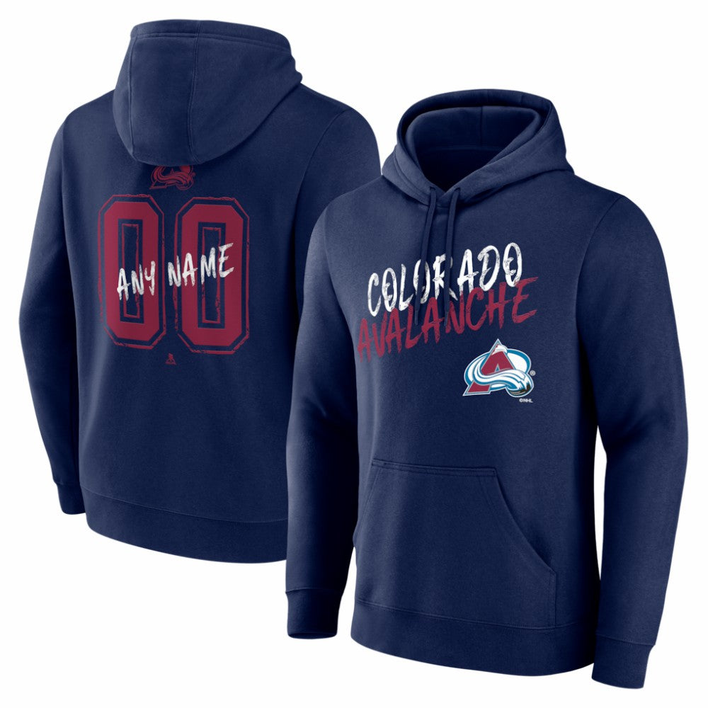 Colorado Avalanche - Hustle Personalized Name & Number Hoodie Navy