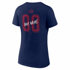 Colorado Avalanche - Women's Hustle Personalized Name & Number V-Neck T-Shirt Navy