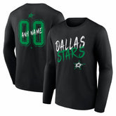 Dallas Stars - Hustle Personalized Name & Number Long Sleeve T-Shirt Black