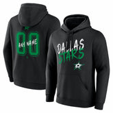 Dallas Stars - Hustle Personalized Name & Number Hoodie Black