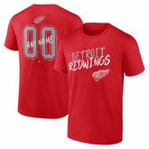Detroit Red Wings - Hustle Personalized Name & Number T-Shirt Red