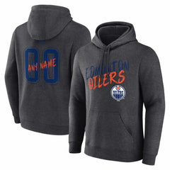 Edmonton Oilers - Hustle Personalized Name & Number Hoodie Charcoal