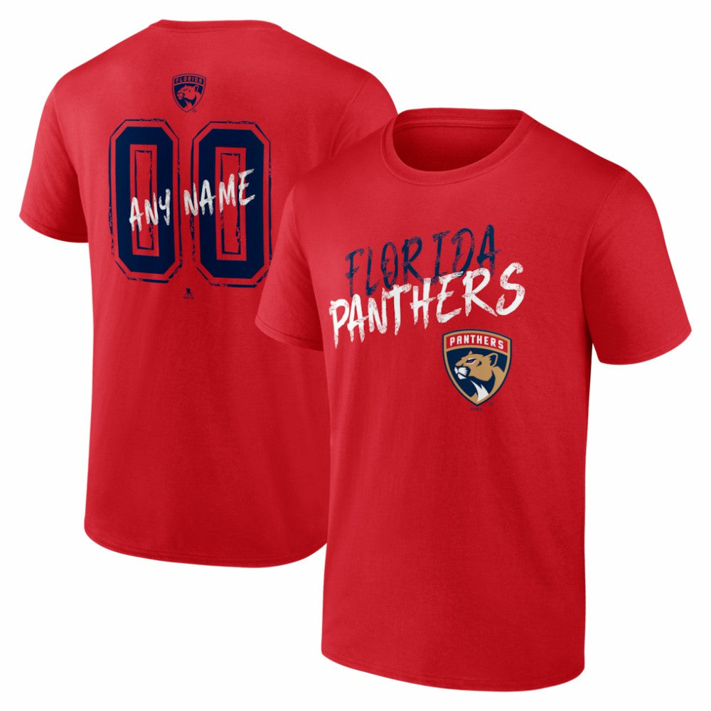 Florida Panthers - Big & Tall Hustle Personalized Name & Number T-Shirt Red