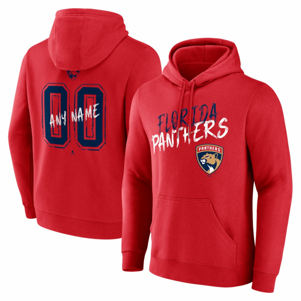 Florida Panthers - Hustle Personalized Name & Number Hoodie Red