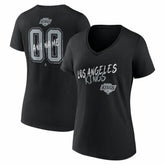 Los Angeles Kings - Women's Hustle Personalized Name & Number V-Neck T-Shirt Black